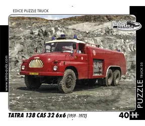 RETRO-AUTA Puzzle TRUCK č.35 Tatra 138 CAS 32 6x6 / 1959–1972 / 40 dílků / 32 x 24 cm