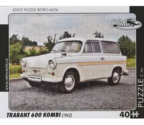 RETRO-AUTA Puzzle č.70 Trabant 600 Kombi (1963) / 40 dílků / 32 × 24 cm