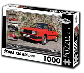 RETRO-AUTA Puzzle č. 14 Škoda 120 GLS (1984) / 1000 dílků / 66 × 47 cm