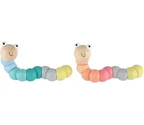 TEDDIES Dřevěný červík / Motorická hračka / Ohebný / 1 ks