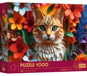 TREFL Puzzle Paper Art: Kočka / 1000 dílků / 68,3 x 48 cm / pro dospělé