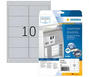 Herma výrobní štítky A4 96x50,8 mm stříbrné / Etikety / Fólie / 250 ks / Trvale lepicí / Voděodolné