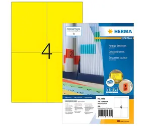 Herma Etikety A4 žlutá / Etikety / 105x148 mm / papír matný / 400 ks