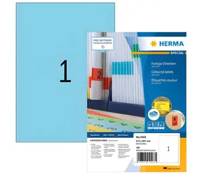 Herma Etikety A4 modrá / Etikety / 210x297 mm / papír matný / 100 ks