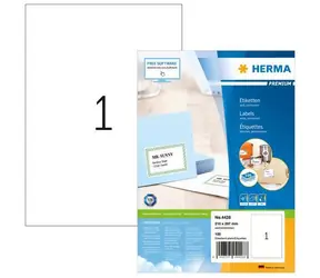 Herma Etikety Premium A4 210x297 mm / Etikety / papír matný / bílá / 100 ks