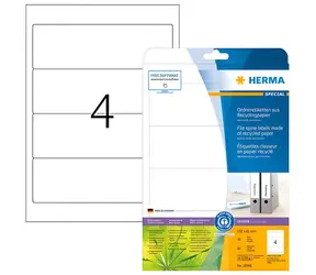 Herma etikety na pořadače Recycling A4 / Etikety na pořadače / 192x61 mm / 20 listů / 80 ks