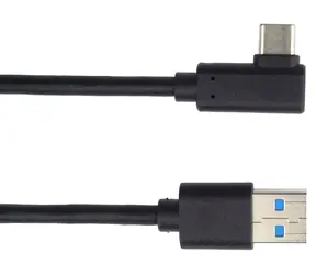PremiumCord USB-C 90° - USB-A černá / Kabel / USB 3.0 / 50cm