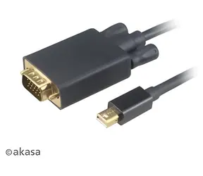 AKASA AK-CBDP17-18BK černá / Redukce mini DisplayPort na VGA / 1,8 m