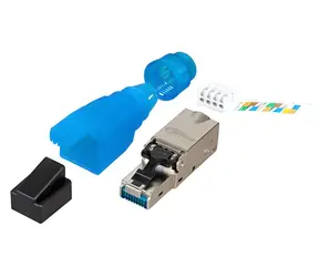 EFB konektor RJ45 STP Cat.6A tyrkysová / Konektor RJ45 / Cat.6A / STP / polní montáž