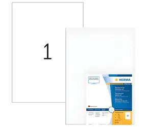 Herma Etikety A3 transparentní lesklá fólie / Etikety / laser / trvale lepicí / 50 ks