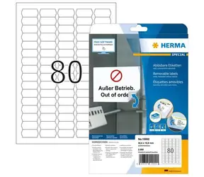HERMA Cenové etikety 35,6x16,9 mm / bílé, snímatelné / 25 listů / 2000 ks