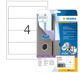 Herma Etikety na hřbet pořadače 192x61 mm bílá / Etikety / Odnímatelné / A4 / 100 ks