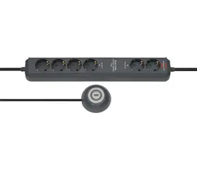 Brennenstuhl Eco-Line Comfort antracit / Prodlužovací kabel / 6x zásuvka / nožní spínač / osvětlený / 2 m
