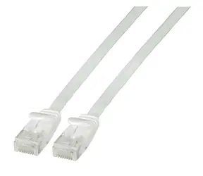 EFB Cat6A 3 m bílá / Plochý patch kabel / RJ-45 / U/UTP / PVC / 10Gbit/s