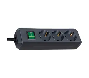 Brennenstuhl Eco-Line černá / Prodlužovací přívod / 3x zásuvka / 5 m / vypínač