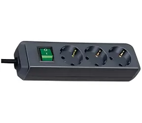 Brennenstuhl ECO-Line černá / Prodlužovací kabel / 3x zásuvka / 3 m / vypínač