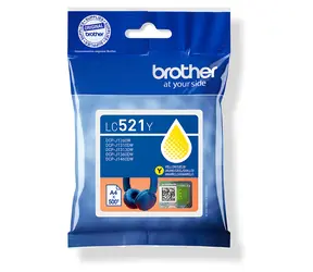 Brother LC521Y Yellow / Inkoustová cartridge / DCP-J1260W, DCP-J1310DW, DCP-J1313DW, DCP-J1360DW, DCP-J1460DW