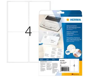 HERMA Adresní etikety 102x148 mm zaoblený roh / Etikety / papír / bílá / matné / 80 ks / 20 listů