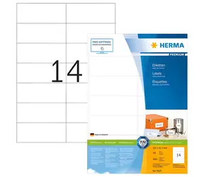 HERMA Etikety Premium 105x42,3 mm / Etikety / papír matný / bílá / 2800 ks