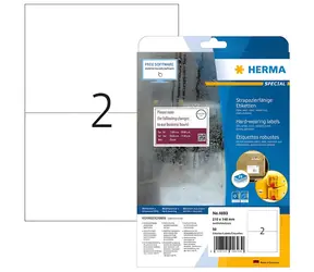 Herma odolné štítky A4 210x148 mm bílé / Etikety / Fólie / 50 ks / Trvale lepicí / Voděodolné