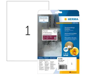 Herma etikety A4 210x297 mm bílá / Fólie / voděodolné / laser / 25 ks
