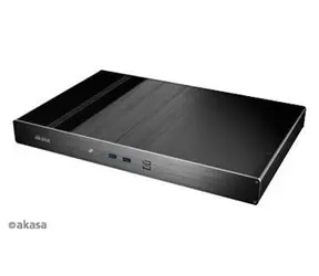 Akasa A-ITX28-M1B Galileo TX / Skříň mini-ITX / bez ventilátoru / 4x 2.5" HDD/SSD / PCIe slot / volitelně 1U rack