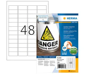 Herma etikety A4 Outdoor 45,7x21,2mm bílé / Etikety / Polyetylen / voděodolné / 1920 ks
