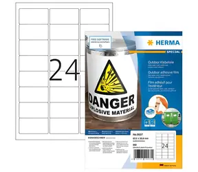 HERMA Outdoor etikety A4 bílé / Etikety / voděodolné / matné / 63,5x33,9 mm / 960 ks