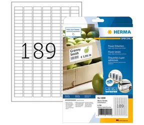 Herma Etikety 25,4x10 mm bílé extra silně lepící / Etikety / Papír / 4725 ks / A4