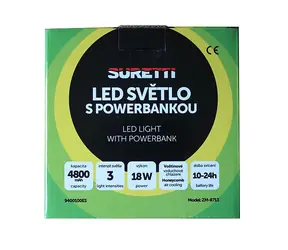 Suretti Kempingová lampa s powerbankou / Kempingová lampa / powerbanka