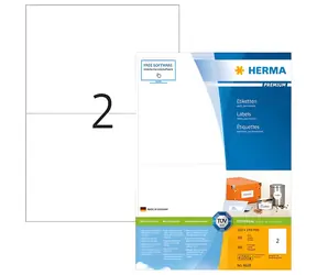 Herma Etikety Premium A4 bílá 210x148 mm / Etikety / papír / 400 ks / 200 listů