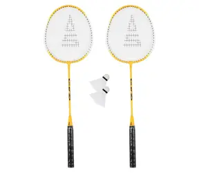 SULOV Badmintonový set žlutá / 2x raketa 24 cm / 2x míček / Cestovní vak