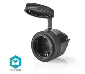 Nedis SmartLife chytrá zásuvka černá / Chytrá zásuvka / Wi-Fi / IP44 / 3680 W / Typu F (CEE 7/7) / Android & iOS
