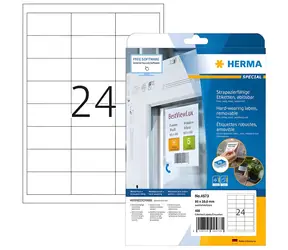 Herma Univerzální etikety 66x33,8 mm bílé / Etikety / Snímatelné / 480 ks