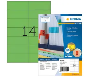Herma Etikety A4 zelená / Etikety / 105x42,3 mm / papír matný / 1400 ks
