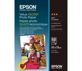 EPSON Value Glossy Photo Paper 10x15 / Fotopapír / Lesklý / 183 g/m2 / 50 listů