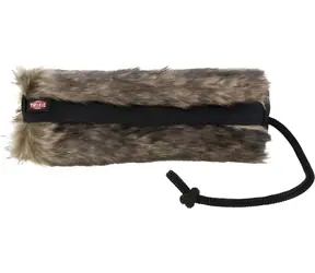 TRIXIE Aportovací hračka pro psy imitace srsti králíka černá / Plyš/polyester / 6x20 cm