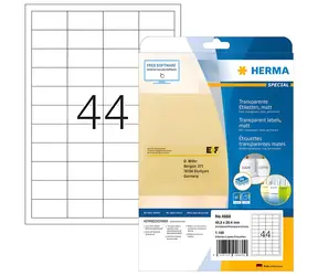 Herma etikety transparentní matné A4 48,3x25,4 mm / Etikety / fólie / laser / 1100 ks