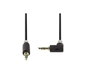 Nedis Stereo audio kabel / 3,5 mm zástrčka - 3,5 mm zástrčka / 1 m / pozlacené / antracit