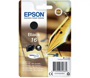 Epson Singlepack Black 16 DURABrite Ultra Ink černá / Inkoust do tiskárny / 5,4 ml / 175 stran