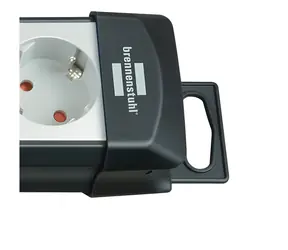 Brennenstuhl Premium-Line černá/šedá / Zásuvková lišta / 10x zásuvka / 3 m / vypínač