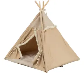 TRIXIE Teepee BOHO béžová / Pelíšek s polštářem / 55x65x55 cm / Bavlna