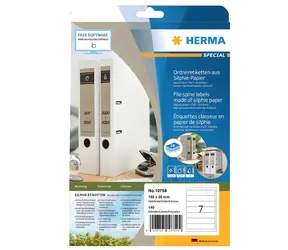 HERMA Silphie etikety na pořadače 192x38mm hnědá / Etikety / A4 / permanentní / 140 ks / 20 listů