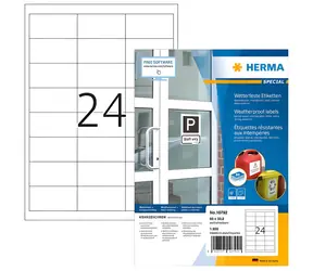 HERMA Outdoor etiketa 66x33,8 mm bílá / Etiketa / voděodolné / laser, inkoust / 1920 ks