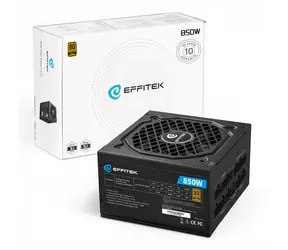 EFFITEK 850W Gold / Napájecí zdroj / ATX 3.1 / PCIe 5.1 / 80 PLUS Gold / modulární