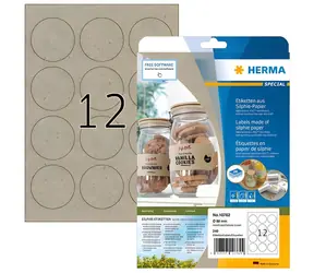 HERMA Silphie etikety O 60 mm hnědá / Etikety / kulaté / permanentní / 240 ks / 20 listů