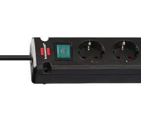 Brennenstuhl Bremounta černá / Prodlužovací kabel / 5x zásuvka / 2x USB-C / 3 m / vypínač