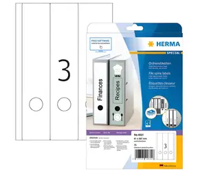 Herma Etikety na hřbety pořadačů bílá / Etikety / Inkjet / 61x297 mm / 75 ks