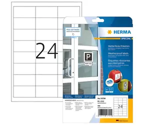Herma voděodolné etikety A4 66x33,8 mm bílá / Papír / impregnované / laser / 480 ks