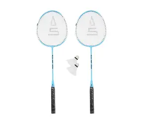 RULYT Badmintonový set světle modrá / 2x raketa 24 cm / 2x míček / Cestovní vak